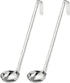 Fit Meal Prep 2 Pack 2 oz Stainless Steel Soup Ladle, One-Piece Sauce Spatula with Hook Handles, Commercial Grade