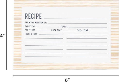 C.R. Gibson Bloom Double Sided Recipe Card Set, 4" W x 6" L, Yellow