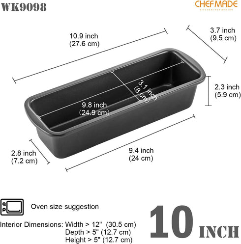 CHEFMADE Bread Loaf Pan, Nonstick Meatloaf Pan, 3" x 10", Set of 2 by CHEFMADE