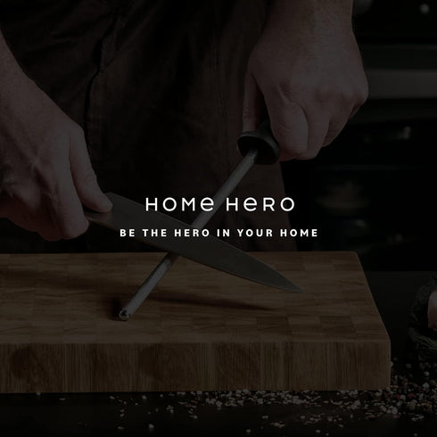 Home Hero 2 Pcs Santoku Knife - High Carbon Stainless Steel Chopping Knife with Ergonomic Handle (Black)