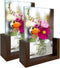 RLAVBL 4x6 Picture Frame Set of 2, Rustic Double Sided Tempered Glass Photo Frames with Wooden Base for Display