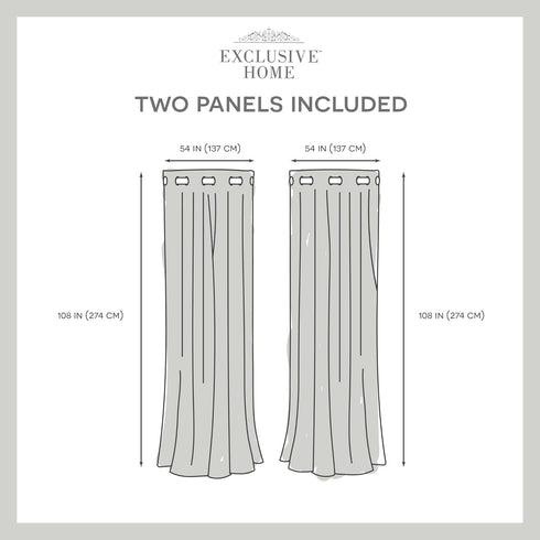 Loha Linen Grommet Top Curtain Panel Pair by Exclusive Home, 54"x108", Dove Grey