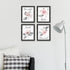 heilkee Pink Flower Wall Art Bathroom Decor, Set of 4 Grey Wall Pictures, Relax Soak Unwind Breathe Signs