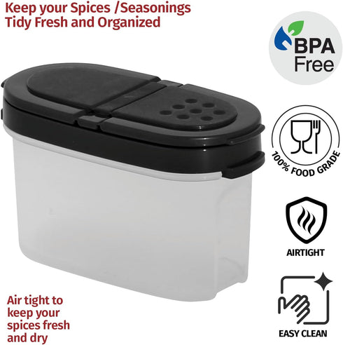 SIGNORA WARE Spice Jars with Lids - 4 oz Refillable Airtight Spice/Seasoning Containers Set, 2 pk