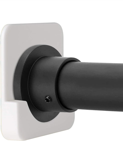 Shower Curtain Rod Holder for Wall Mount, Adhesive Tension Rod Retainer, 2 Pack, White