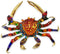 WitnyStore 6" Red Rainbow Crab Artistic Blown Glass Figurine Premium Hand-Blown Statue