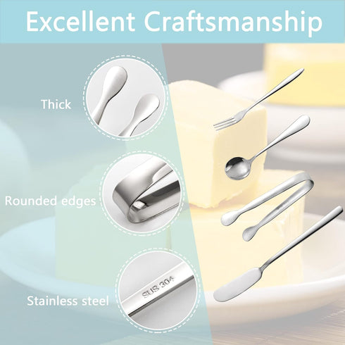 Suwimut 32 Pieces Cheese Butter Spreader Knives Set - Stainless Steel Charcuterie Accessories for Appetizer Making