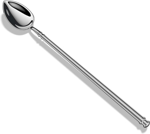 Long Handle Iced Tea Spoon,Manual Forged 18/10 Stainless Steel Coffee Stirrers Spoon,Modern Round Handle Ice Cream Spoon,Cocktail Stirring Spoons,Set of 4