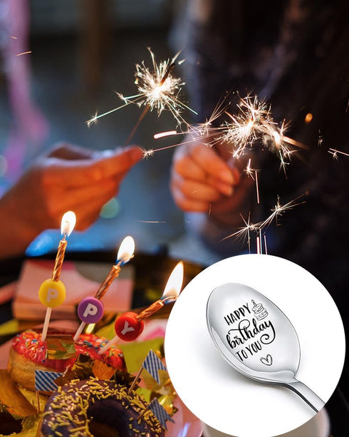 Birthday Spoon Gifts for Women Men, Happy Birthday To You Spoons for Best Friend Daughter Son