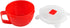 Home-X Microwave Soup Mugs with Lid - Set of 2, 32oz Capacity, BPA Free, Dishwasher Safe, Red