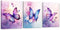 ARTZGX 3 Piece Purple Butterfly Canvas Wall Art Butterfly Pictures Wall Decor
