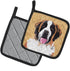 Caroline's Treasures SC9129PTHD Pair of Pot Holders, Saint Bernard Wipe Your Paws, 7 1/2 x 7 1/2