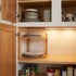 2-Tier Counter (1, 6.7" Expandable Bamboo Corner Shelf - Dish/Plate Organizer for Cabinet, Kitchen Shelf & Small