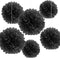 Binpeng Paper Pom Poms Hanging Paper Flower Ball Decorations for Party Birthday Celebrations (Black 6PCS)