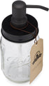 Jarmazing Products Mason Jar Soap Dispenser - Black, 16 oz Ball Mason Jar Liquid Dispenser for Kitchen & Bathroom