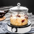 Vaguelly Glass Pots for Cooking, 1500ml Glass Saucepan with Cover for Noodle Milk Soup, Microwave Safe
