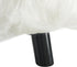 Linon Flokati Foot Stool, 16-Inch, White, 16"W x 16"D x 12.6"H