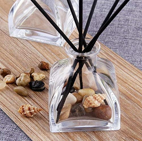 SYBL 50ml/1.69 Oz Sets Fl Square Glass Diffuser Bottles, DIY Replacement Reed Diffuser Jars, Fragrance Accessories