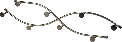 Spectrum Diversified 8-Hook Wall-Mount Double Entryway & Closet Storage, Satin Nickel Hat & Coat Rack for Home Decor