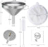 KALAVE Premium Stainless Steel Funnel, 5 Inch Food Grade Kitchen Funnel with 200 Mesh Food Filter Strainer