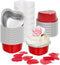 Heart Shaped Cake Pans for Baking, BLVRYVIO 50 Sets Aluminum Cupcake Cups with Lids, Red