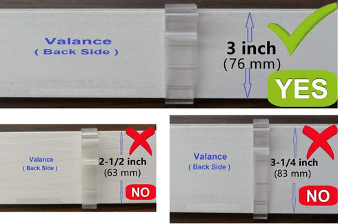 Valance Clips 6pcs Clear Plastic Hidden Clip for 3'' Window Blinds, Valance Retainer Holder