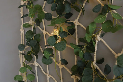 PARTY JOY 6Pcs Faux Silk Eucalyptus Garland, Artificial Vines for Wedding Backdrop Arch Wall Decor