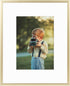 Frametory 8x10 Gold Aluminum Picture Frame - Set of 1, Ideal for 5x7 Photos with Mat or 8x10 Without Mat