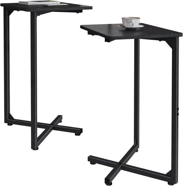 Generic NEFROM C-Shaped End Tables, Sofa TV Trays Set of 2, Small Couch