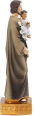 Galiyen St. Joseph and Child Jesus Statues, Hand-Crafted 8 Inch Resin Figurines, Catholic Religious Decoration