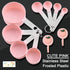 Measuring Cups and Spoons Set of 8pcs - Cute Pink Stainless Steel Handle, XGiGiX Plastic Measure Spoon and Cup Set