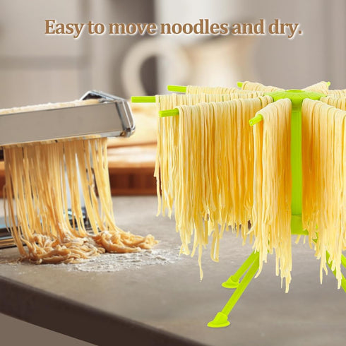 Ourokhome Collapsible Pasta Drying Rack, Plastic Foldable Noodle Hanger for Kitchen with 10 Arms.