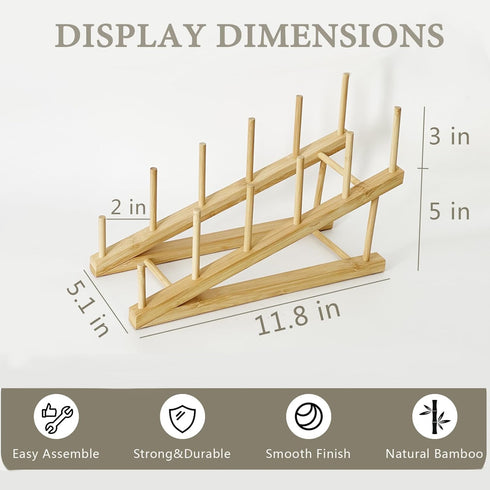 GYSLEOT 5-Tier Book Display Stand Holder, Wooden Book Rack Organizer For Magazines, Tabletop Kids Bookshelf Art Display