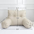 A Nice Night Faux Leather Reading Pillow for All Season,Wedge Bedrest Pillow Backrest with Arms Back Support