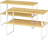 NEX Kitchen Cabinet and Counter Shelf Organizer, Stackable & Expandable, Set of 4, White and Natural, 7.7 x 15.6 x 6.2''