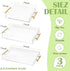 meekoo 3 Pcs Tray with Handles - Clear Acrylic Serving Tray, Spill Proof Decorative Organizer for Coffee Table