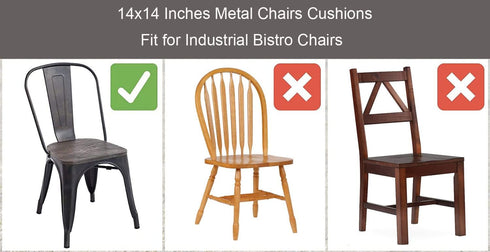 2 Pack 14x14 Inches, 2 Inch 2 Count Loveboat Navy Metal Dining Chair Pads, Chenille Fabric, High Density Foam Insert