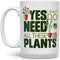 Plant Lover Coffee Mug, Houseplant Tea Cup, Gardner Green Thumb Gifts, 15oz