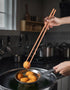 16.5 Inches Extra Long Cooking Chopsticks, 2 Pairs Anti-Slip Reusable Wooden Kitchen Sticks for Noodles & Hotpot
