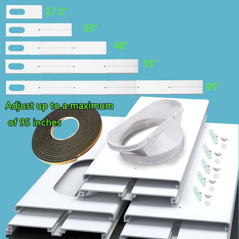 gulrear Sliding Door Air Conditioner Kit, 2023 Upgrade 6 Plates Seamless Vent Kit for Portable AC, 95 Inch