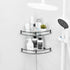 2 Pack 304 24cmx24cm 6mm, Glass Shower Corner Shelves - Floating Bathroom Shelves Tempered Glass Shelf with Rails SUS