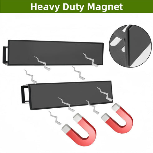 Magnetic Spice Rack for Refrigerator, Magnetic Shelf Organizer for Fridge Side, Small Kitchen Storage Rack with Hooks