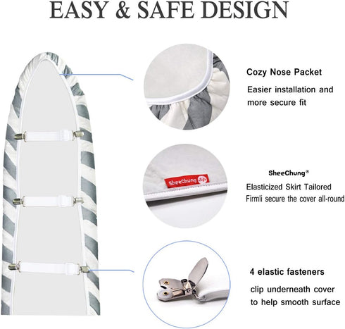12.5 x 32 Inch Mini Ironing Board Cover - Extra Thick Pad, Resists Scorching and Staining