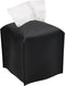 Livelab Tissue Box Cover, Square PU Leather Tissue Holder, Modern Dispenser for Bathroom, Vanity, Night Stands, Desk,