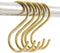 10 Pieces Multipurpose Brass S Shaped Hooks for Coat, Clothes, Kitchen Pot, and Pan Storage