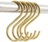 10 Pieces Multipurpose Brass S Shaped Hooks for Coat, Clothes, Kitchen Pot, and Pan Storage