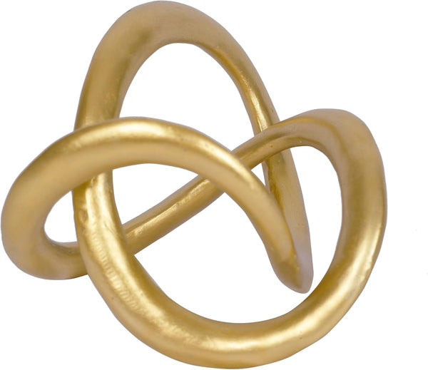 PUHOZN Modern Geometric Round Sculpture Gold Knot Statue Decor Tabletop Sculpture and Figurines