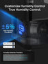 6L 60H 12H FOHERE Smart Humidifiers for Bedroom, Warm and Cool Mist Quiet Humidifier with Runtime, Humidity Control
