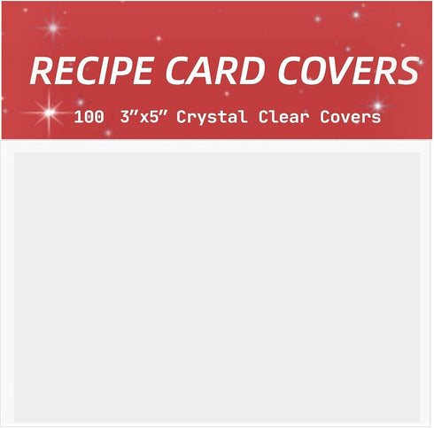 3x5 Recipe Card Protectors - 100 Count Recipe Card Covers, Index Card Sleeve