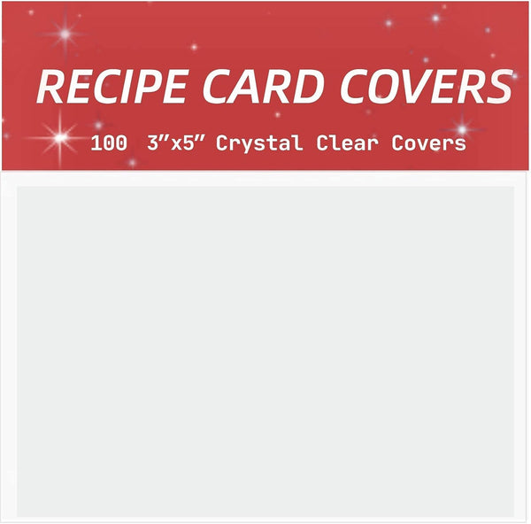 3x5 Recipe Card Protectors - 100 Count Recipe Card Covers, Index Card Sleeve